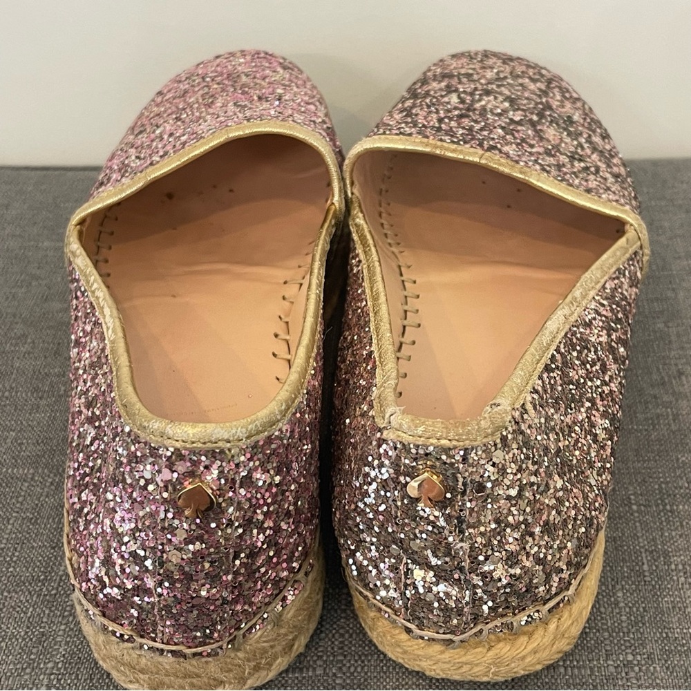 KATE SPADE Linds Too Glitter Leather Espadrille - Size 8 - Picture 6 of 12
